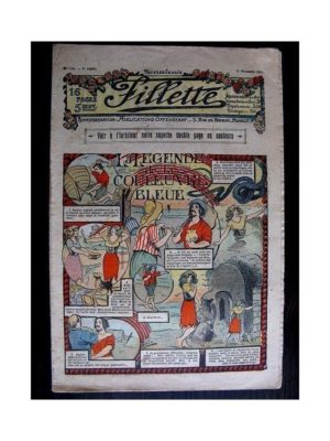 FILLETTE (SPE) 1911 N°114 LA LEGENDE DE LA COULEUVRE BLEUE (Poupée Fillette – Peignoir en molleton)