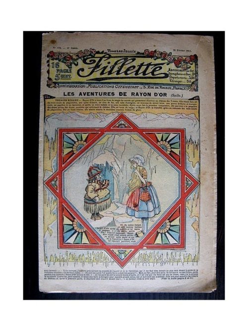 FILLETTE (SPE) 1912 N°124 LES AVENTURES DE RAYON D’OR (Poupée Fillette – Coiffure Odette)
