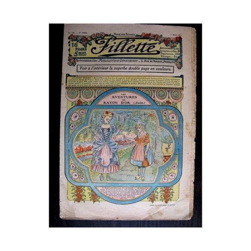 FILLETTE (SPE) 1912 N°125 LES AVENTURES DE RAYON D’OR  (Poupée Fillette – Tablier brodé)