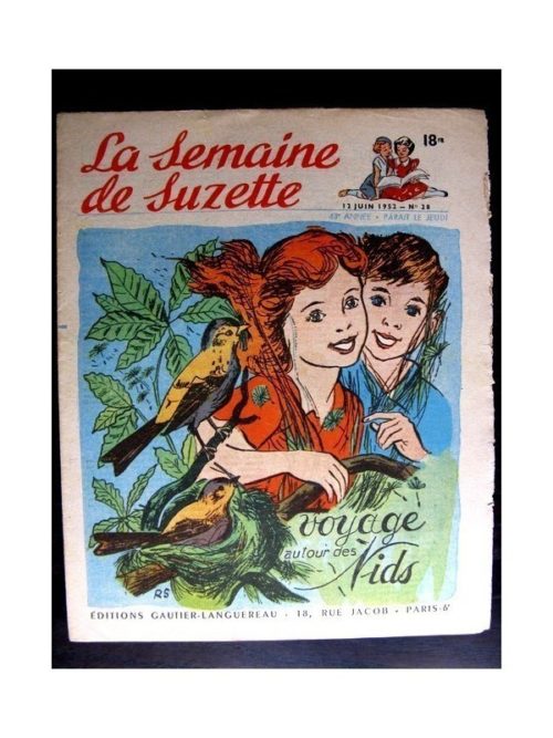 La Semaine de Suzette n°28 (12 juin 1952) VOYAGE AUTOUR DES NIDS /  COQUIN LE PETIT COCKER