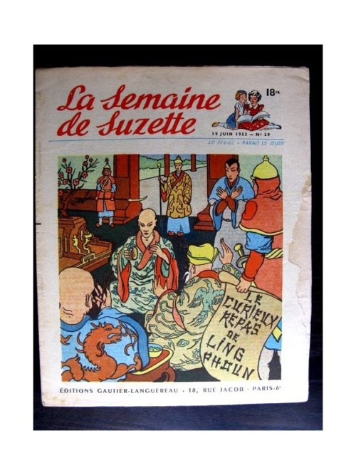 La Semaine de Suzette n°29 (19 juin 1952) LE CURIEUX REPAS DE LING PHOUN /  COQUIN LE PETIT COCKER