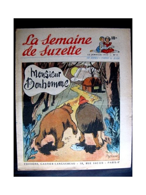 La Semaine de Suzette n°8 (22 janvier 1953) MONSIEUR BONHOMME (Calvo / F. Bertier)