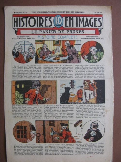 LES HISTOIRES EN IMAGES n°1473 – LE PANIER DE PRUNES (auberge, espion, narcotique)