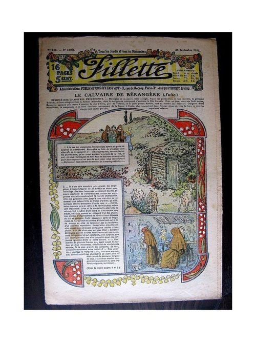 FILLETTE (SPE) 1913 N°258 LE CALVAIRE DE BERANGERE (Béret de garçon)