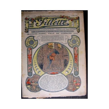 FILLETTE 1914 N°340 BLANCHE-MARIE FILLE DE CORSAIRE (Poupée Fillette - manteau en drap)