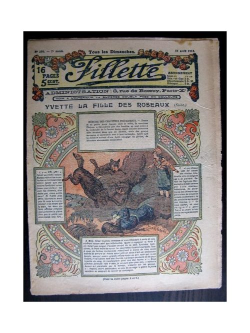 FILLETTE (SPE) 1915 N°370 YVETTE LA FILLE DES ROSEAUX (Mode de Fillette – Modèles de robes 1915)