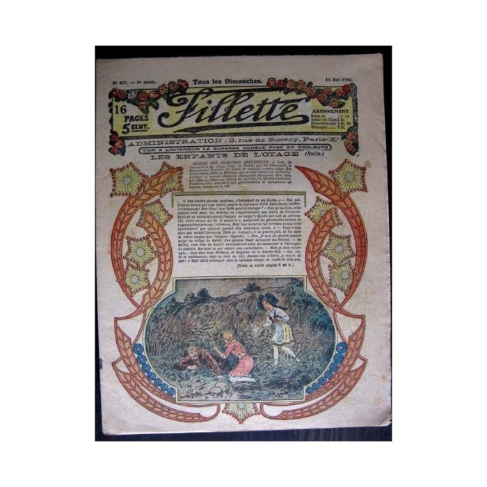 FILLETTE 1916 N°427 LES ENFANTS DE L'OTAGE (Mode Fillette - Modèles de robes 1916)