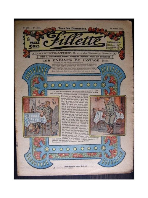 FILLETTE (SPE) 1916 N°438 LES ENFANTS DE L’OTAGE
