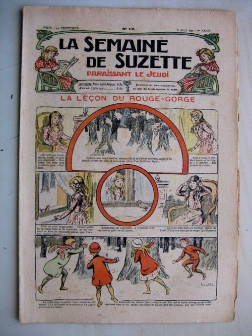 La Semaine de Suzette 7e année n°10 (1911) La leçon du Rouge-Gorge