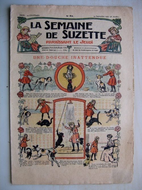La Semaine de Suzette 7e année n°33 (1911) Une douche inattendue (Bleuette – Bonnet d’automobile)