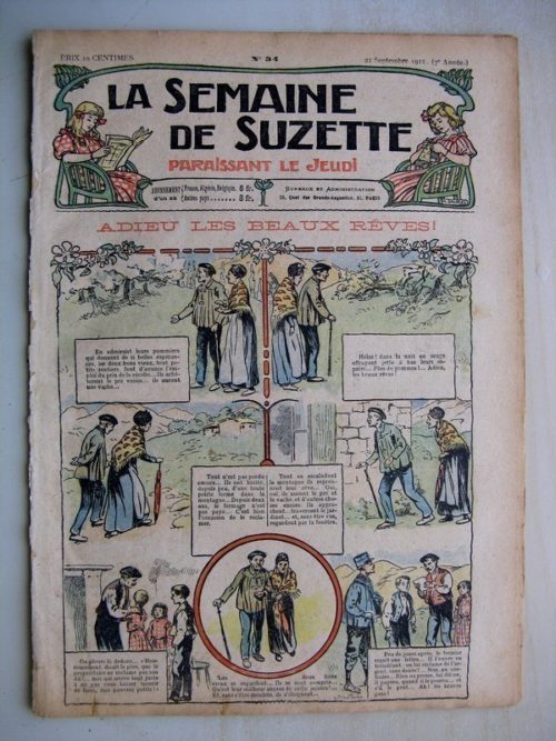 La Semaine de Suzette 7e année n°34 (1911) Adieux les beaux rêves (Bleuette – Robe habillée)