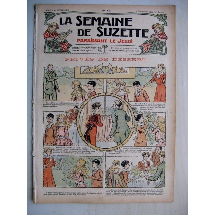 La Semaine de Suzette 7e année n°45 (1911) Privés de dessert (Bleuette - robe longue)