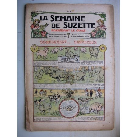 La Semaine de Suzette 8e année n°3 (1912) Déguisement dangereux (goret sanglier)