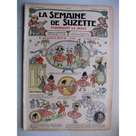 La Semaine de Suzette 8e année n°7 (1912) L'habileté de Lolita (Bleuette Manteau d'écolière)
