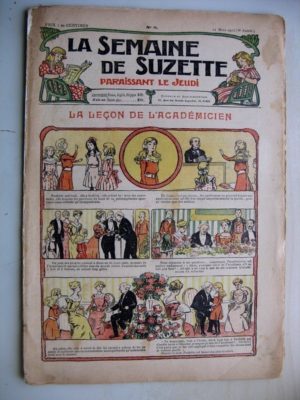 La Semaine de Suzette 8e année n°8 (21 mars 1912) La leçon de l’académicien (Bleuette – Guêtres en drap)