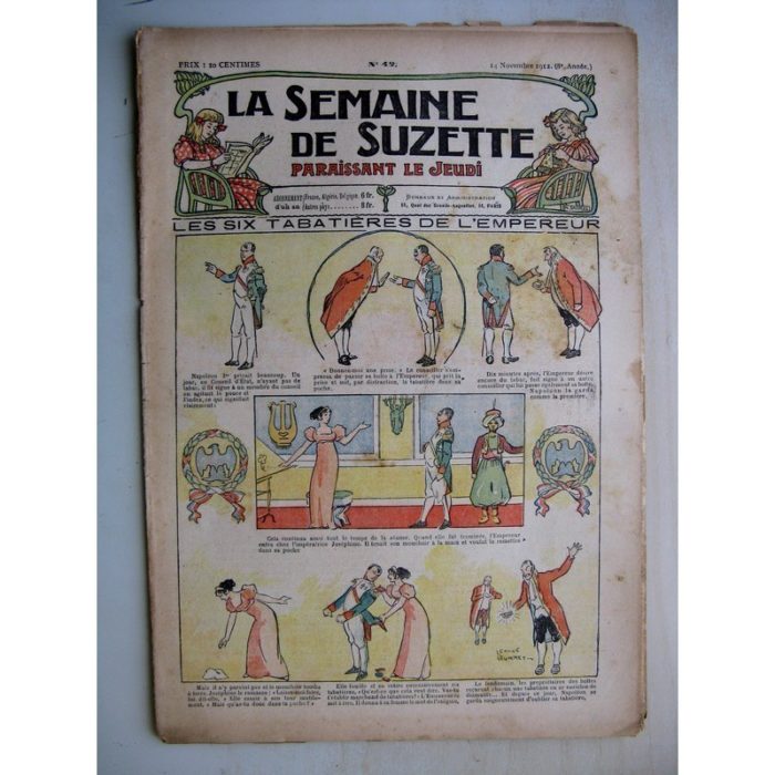 La Semaine de Suzette 8e année n°42 (1912) Les six tabatières de l'Empereur - Bleuette (robe de mariée)