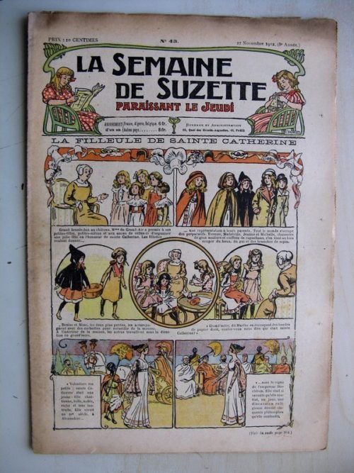 La Semaine de Suzette 8e année n°43  (1912) La filleule de Sainte Catherine – Bleuette (voile de mariée)