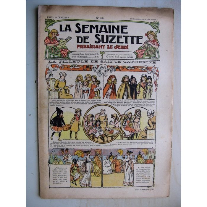 La Semaine de Suzette 8e année n°43 (1912) La filleule de Sainte Catherine - Bleuette (voile de mariée)