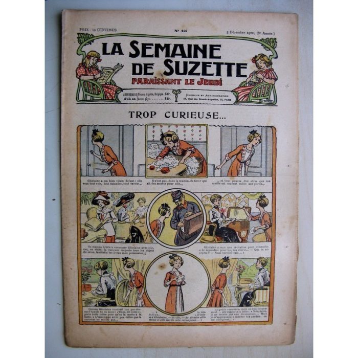 La Semaine de Suzette 8e année n°45 (1912) Trop curieuse - La revanche de maître corbeau (Jean d'Aurian)
