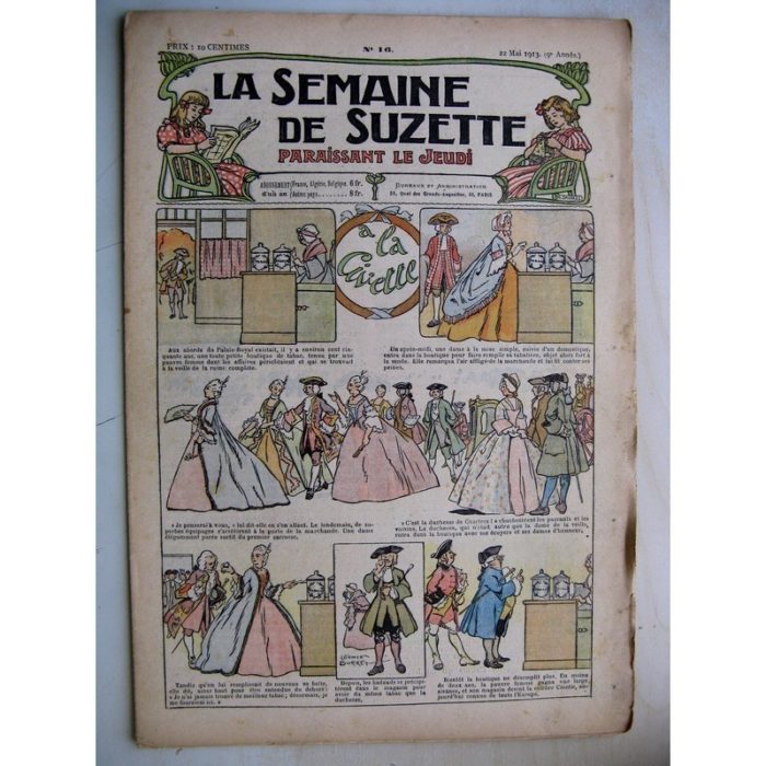 La Semaine de Suzette 9e année n°16 (1913) A la civette (Léonce Burret) L'enfance de Bécassine (16)