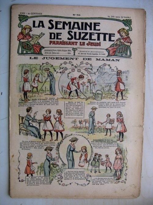 La Semaine de Suzette 9e année n°20 (1913) Le jugement de maman – Bleuette (chapeau d’été)