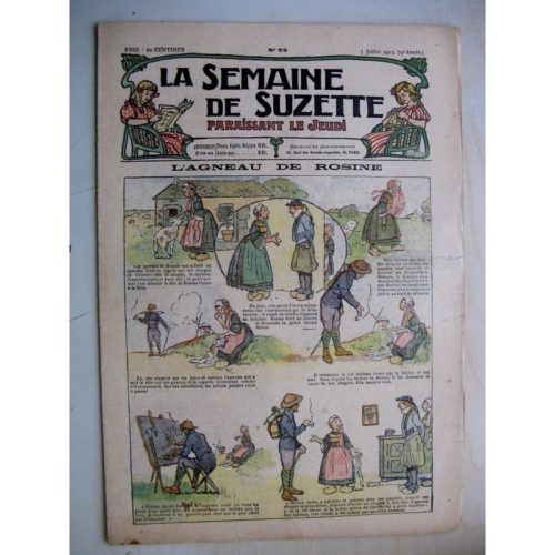 La Semaine de Suzette 9e année n°22(1913) L’agneau de Rosine (Léonce Burret) Bleuette (robe habillée)