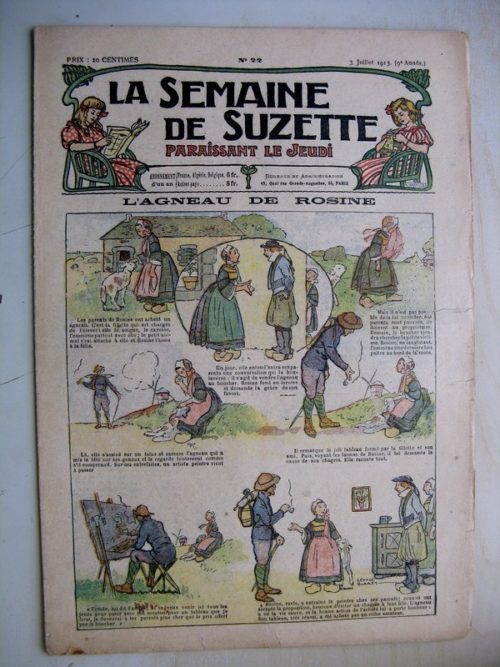 La Semaine de Suzette 9e année n°22(1913) L’agneau de Rosine (Léonce Burret) Bleuette (robe habillée)