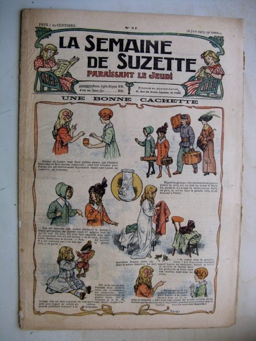 La Semaine de Suzette 9e année n°21 (1913) Une bonne cachette (Herouard) Bleuette (vareuse pour la plage)