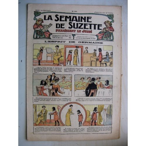 La Semaine de Suzette 9e année n°31 (1913) L’esprit de Germaine – Bleuette (Jaquette Kimono)