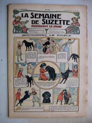 La Semaine de Suzette 9e année n°35 (1913) Moutonnet le chien fidèle – Bleuette (serviette tablier)