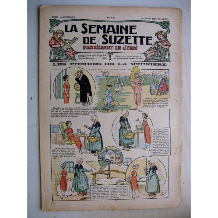 La Semaine de Suzette 9e année n°36 (1913) Les pierres de la meunière (Guydo) - L'anglaise (Jehan Testevuide)