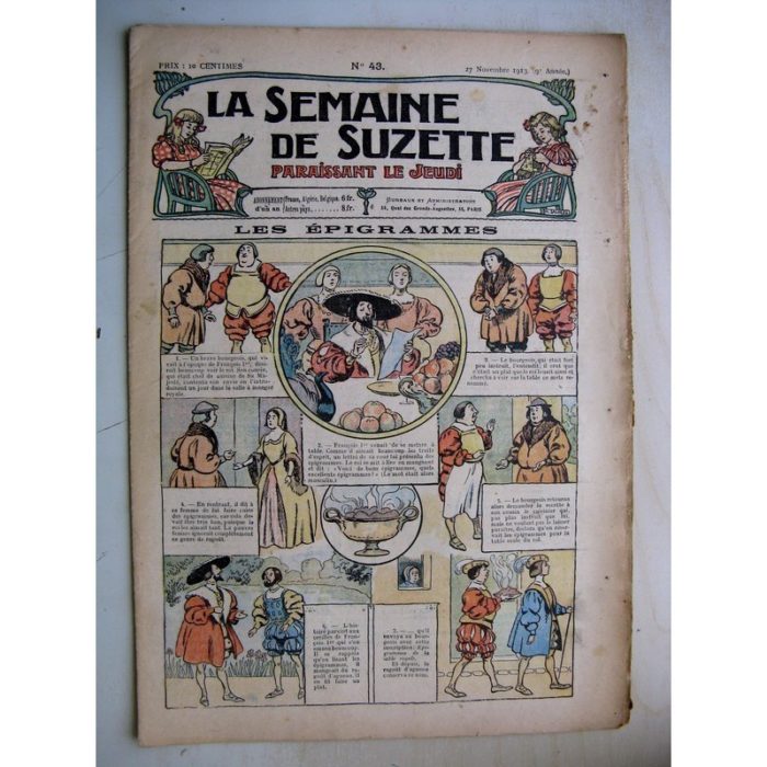 La Semaine de Suzette 9e année n°43 (1913) Les épigrammes de François 1er - Bleuette (chemise de jour)