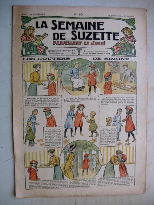 La Semaine de Suzette 9e année n°50 (1914) Les gouters de Simone – La poupée vivante (Lajarrige) Bleuette (robe de dessous)