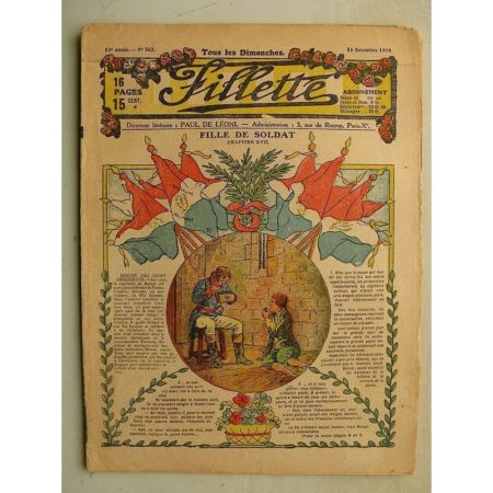 FILLETTE (SPE) N°562 (15 décembre 1918) Fille de soldat (suite) Paul Darcy - André Galland - La pagode de papier (Léon Roze)