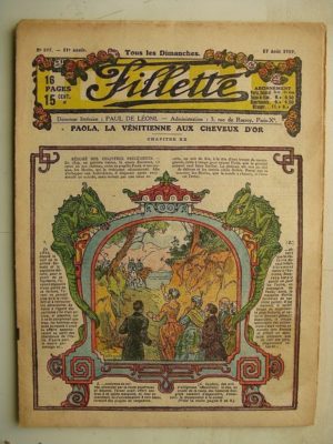 FILLETTE (SPE) N°597 (17 août 1919) Paola la Vénitienne aux cheveux d’or (Janko) La petite artiste (M. Mercey)