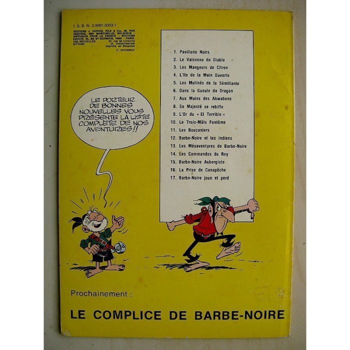 LE VIEUX NICK ET BARBE NOIRE 18 - LE FEU DE LA COLERE (Marcel Remacle) DUPUIS 1974 Edition Originale