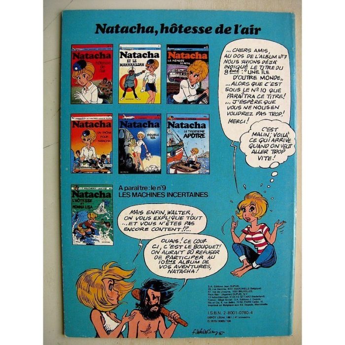 NATACHA N°8 - INSTANTANES POUR CALTECH (Walthéry - Borgeres) Dupuis 1981 Edition Originale (EO) Très bon état