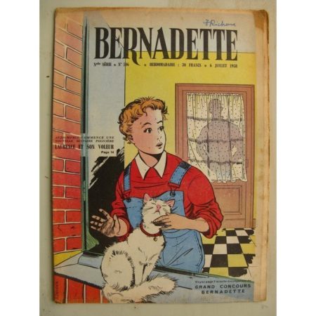 BERNADETTE N°106 (6 juillet 1958) Laurence et son voleur (J. Janvier) Lilioute (Manon Iessel) Mermoz facteur du ciel (Pierdec)