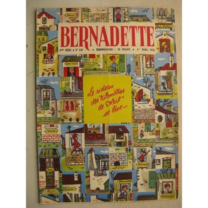 BERNADETTE N°140 (1er mars 1959) Capitaine Cook (H. Robitaillie - dessins de Tiki) La fée du Ranch (Alain d'Orange)