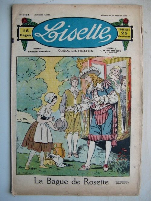 LISETTE N°341 (22 janvier 1928) La bague de Rosette (Louis Maîtrejean) Le coffret en bois de rose (Le Rallic – Gaël de Saillans