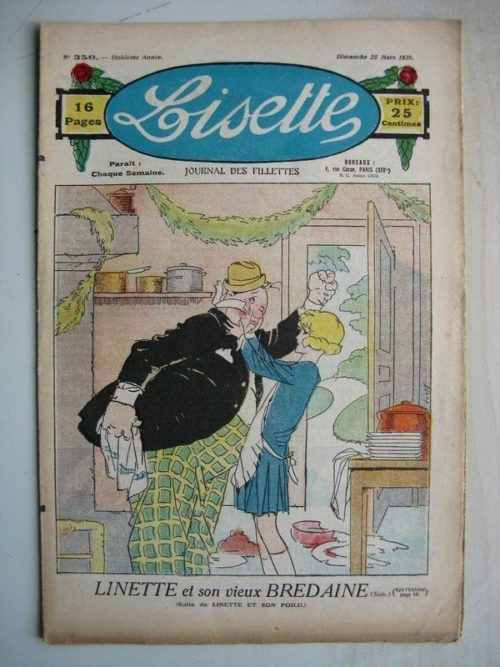 LISETTE N°350 (25 mars 1928) Linette et son vieux bredaine (Louis Maîtrejean) Poupée Lisette (Chemise-enveloppe)