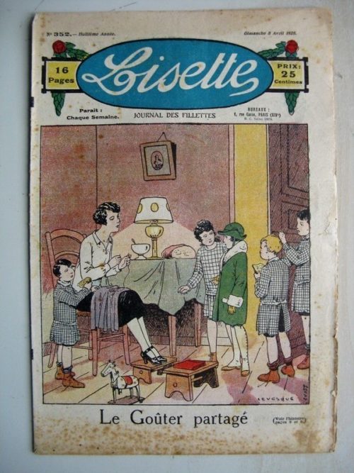 LISETTE N°352 (8 avril 1928) Linette et son vieux bredaine (Louis Maîtrejean) Le goûter partagé (Levesque)