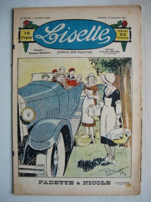 LISETTE N°376 (23 septembre 1928) Fadette et Nicole (Georges Bourdin) Le millefeuille (Madeleine Léonce Petit)