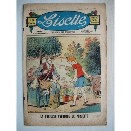 LISETTE N°390 (30 décembre 1928) L’aventure de Perlette (Louis Maîtrejean) Au temps des diligences (Gaël de Saillans)