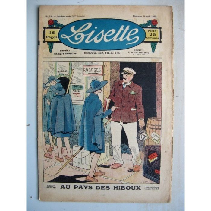 LISETTE n°33 (16 août 1931) Au pays des hiboux (Louis Maîtrejean) La ceinture bleue (Jean Farat)