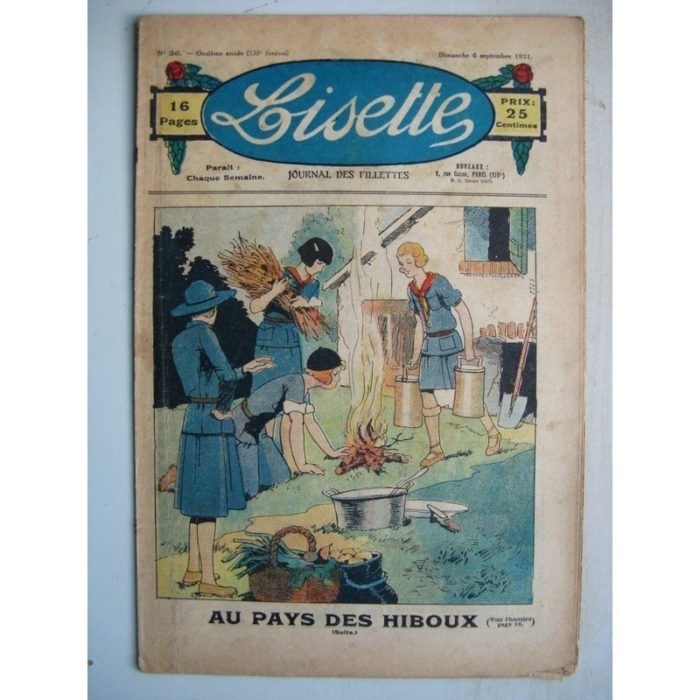 LISETTE n°36 (6 septembre 1931) Au pays des hiboux (Maîtrejean) Le collier de Mamamissa (Madeleine Léonce Petit)
