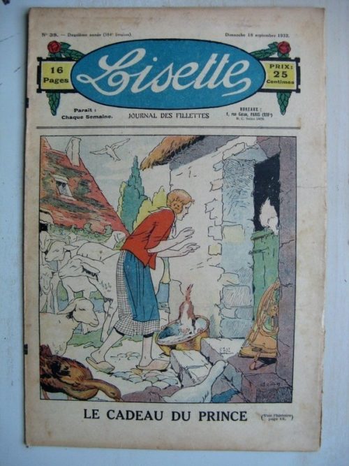 LISETTE N°38 (18 septembre 1932) Le cadeau du prince (Louis Maîtrejean) Poupée Lisette (ensemble jupe et veste)