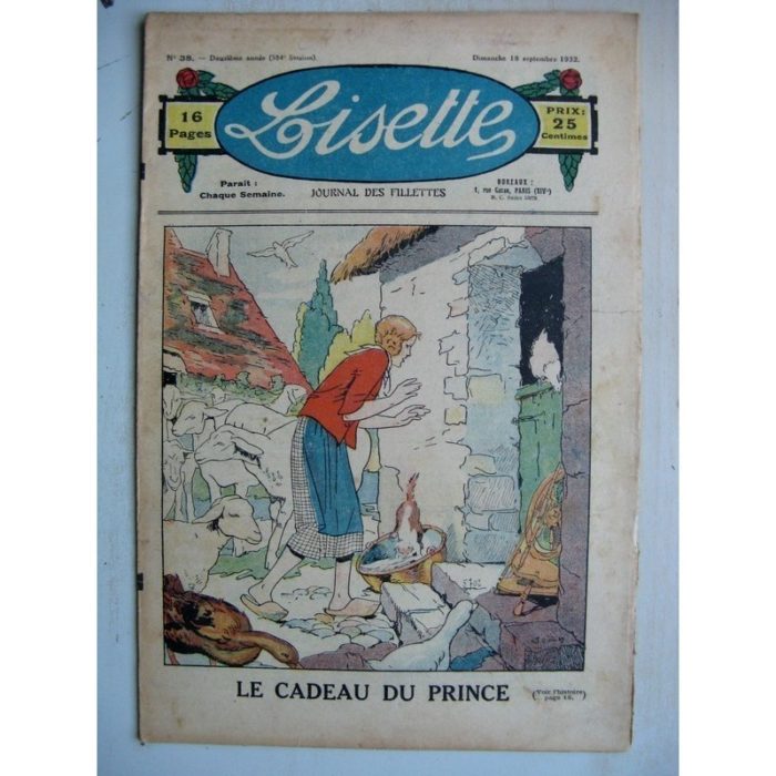 LISETTE n°38 (18 septembre 1932) Le cadeau du prince (Louis Maîtrejean) Poupée Lisette (ensemble jupe et veste)