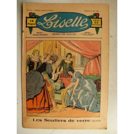 LISETTE n°14 (2 avril 1933) Les souliers de verre - Un fameux gâteau (Maurice Cuvillier)