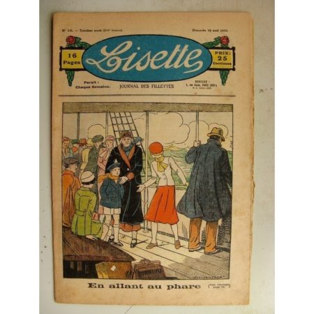 LISETTE n°16 (16 avril 1933) En allant au phare (Louis Maîtrejean) Poupée Lisette (Ensemble jupe et bouse)